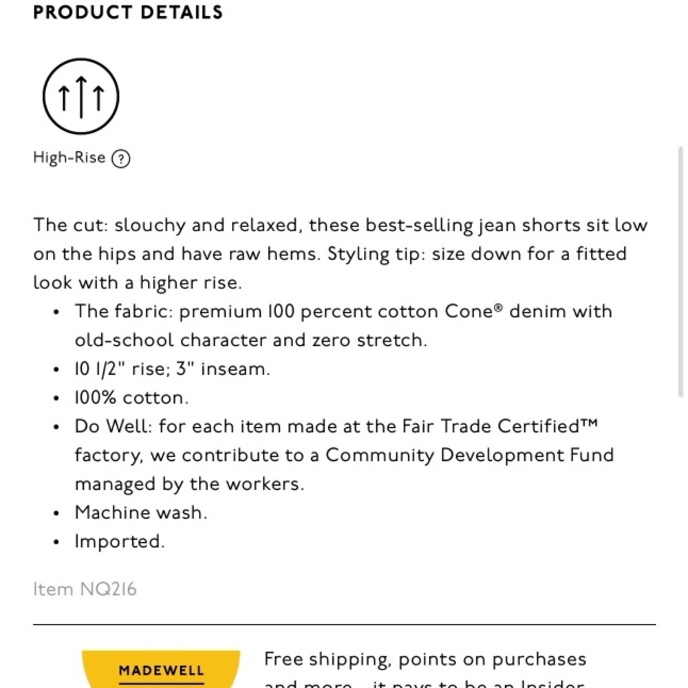 NWT: Madewell relaxed, distressed mid rise denim shorts, size 27 - Picture 12 of 12